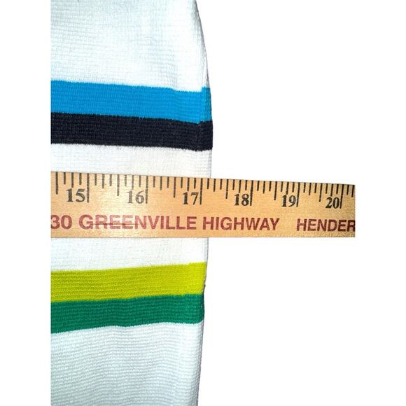 VTG SouthPole Polo Shirt Men’s L 16-18 White w/ Blue black and green Stripes Y2K - Picture 5 of 6